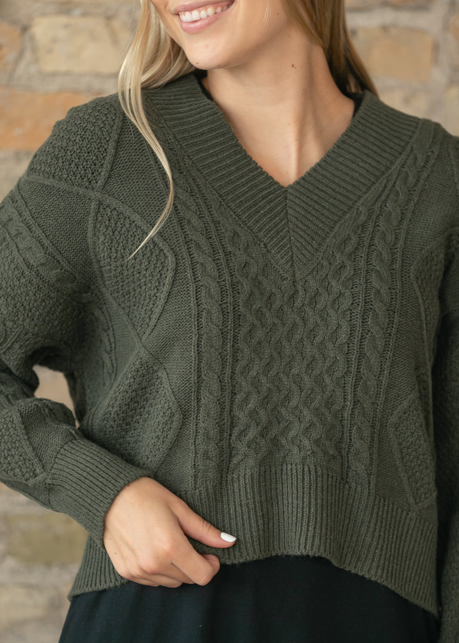 Knit Detail Tie Back Sweater FF Tops