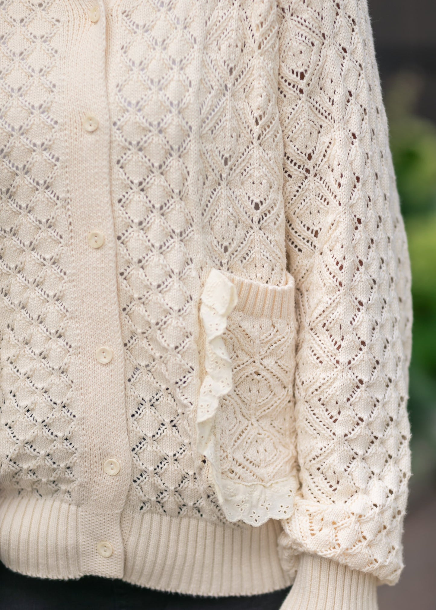 Knit Long Sleeve Ruffle Sweater FF Tops