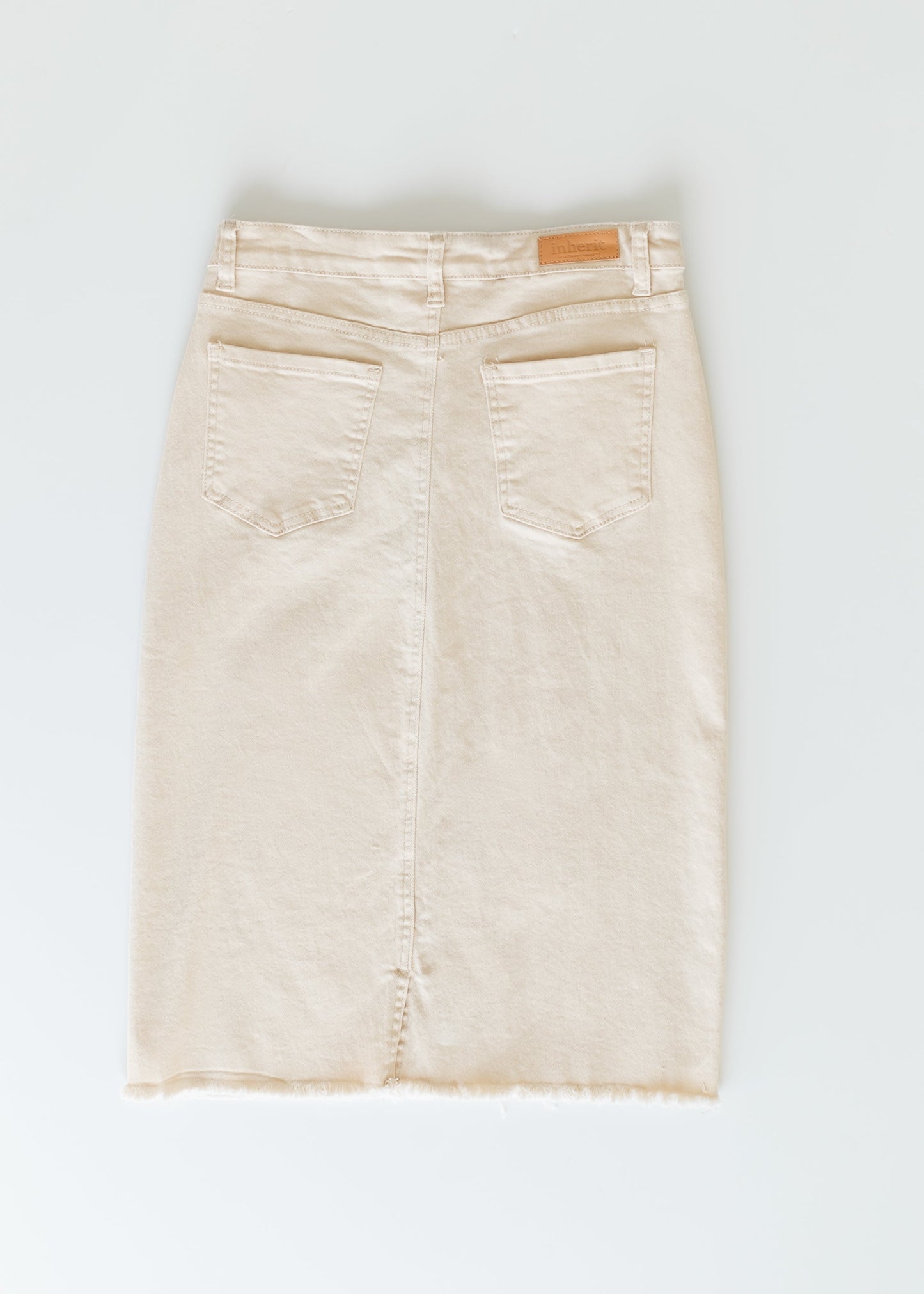 Kobe Raw Hem Denim Midi Skirt IC Skirts