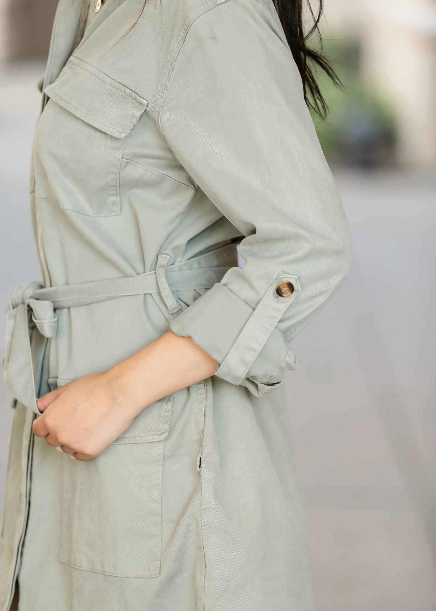 Kut from the Kloth® Alva Cargo Belted Midi Dress FF Dresses