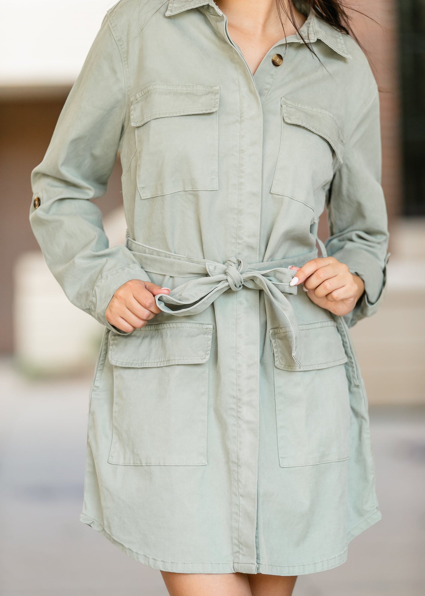 Kut from the Kloth® Alva Cargo Belted Midi Dress FF Dresses