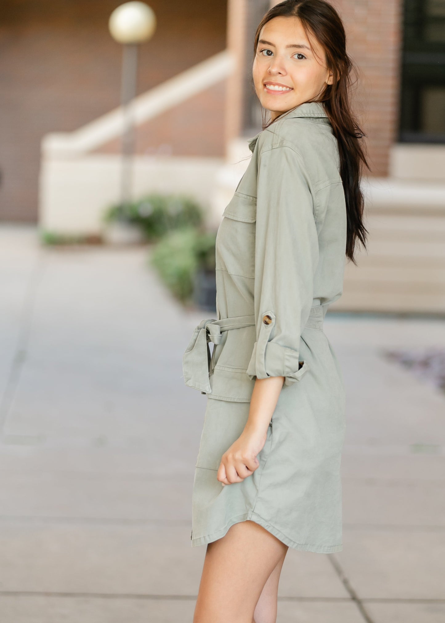 Kut from the Kloth® Alva Cargo Belted Midi Dress FF Dresses