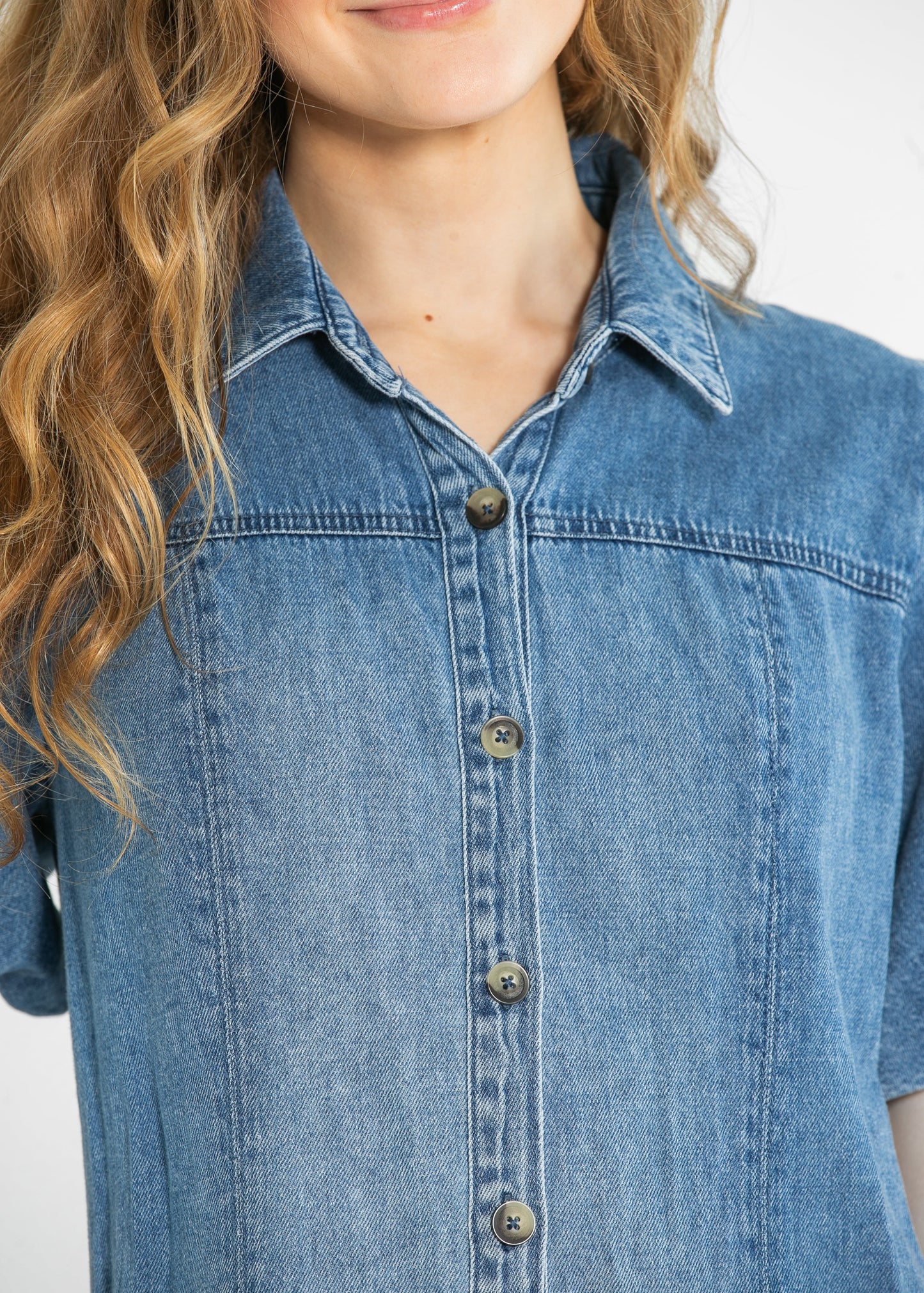 Kut from the Kloth® Blanca Denim Shirt Dress FF Dresses