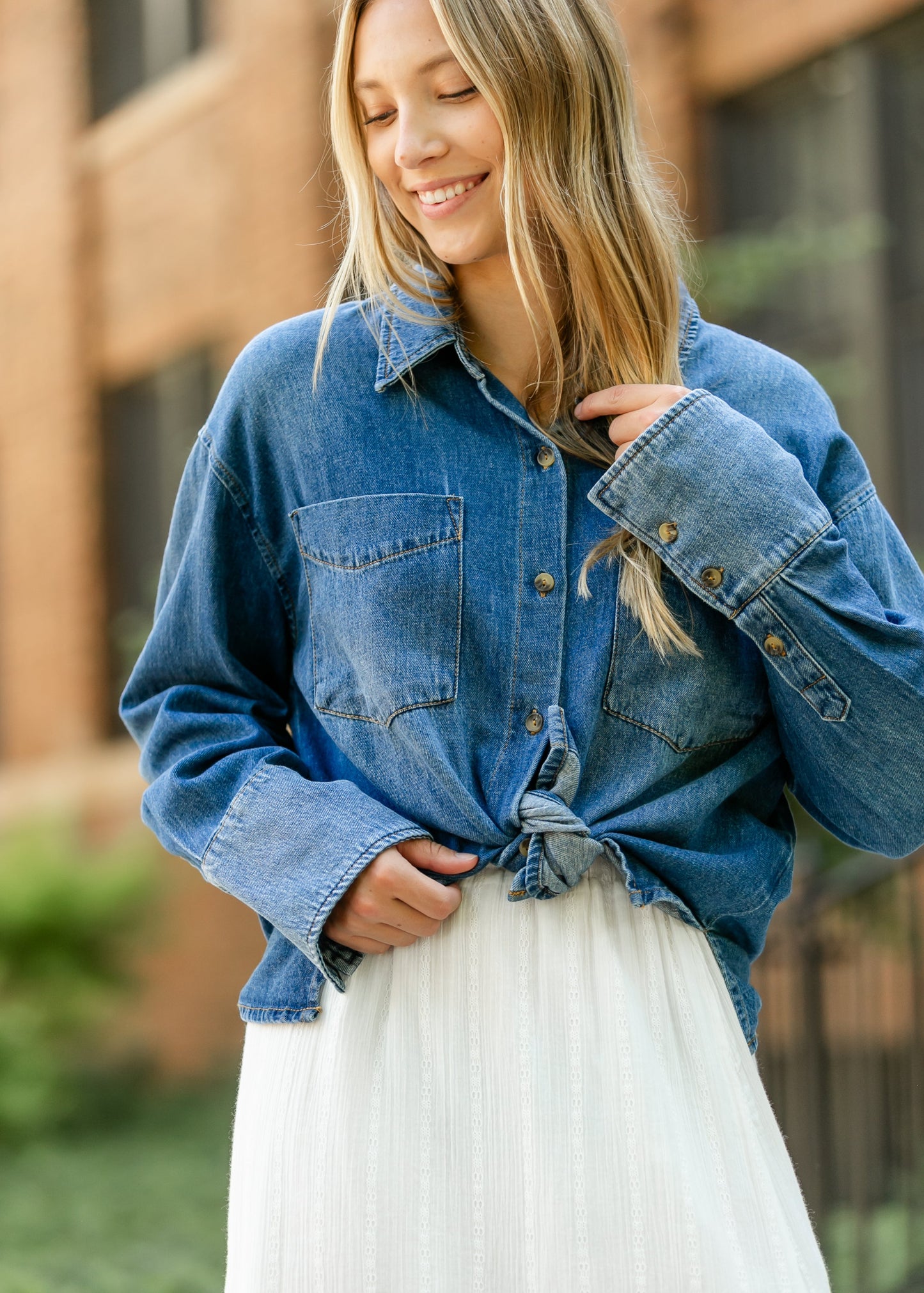 KUT from the Kloth® Gertie Button Front Top FF Layering Essentials