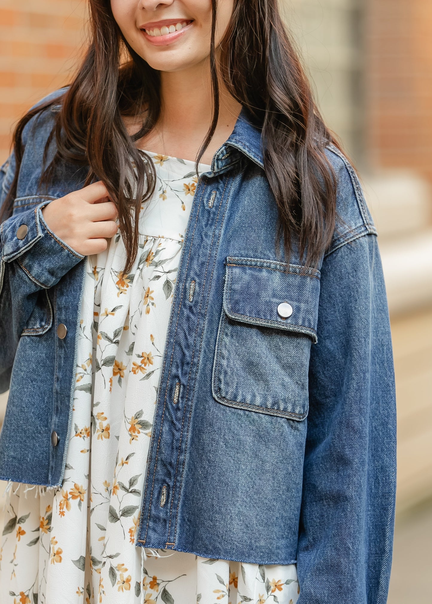 Kut from the Kloth® Lana Raw Hem Denim Jacket FF Tops