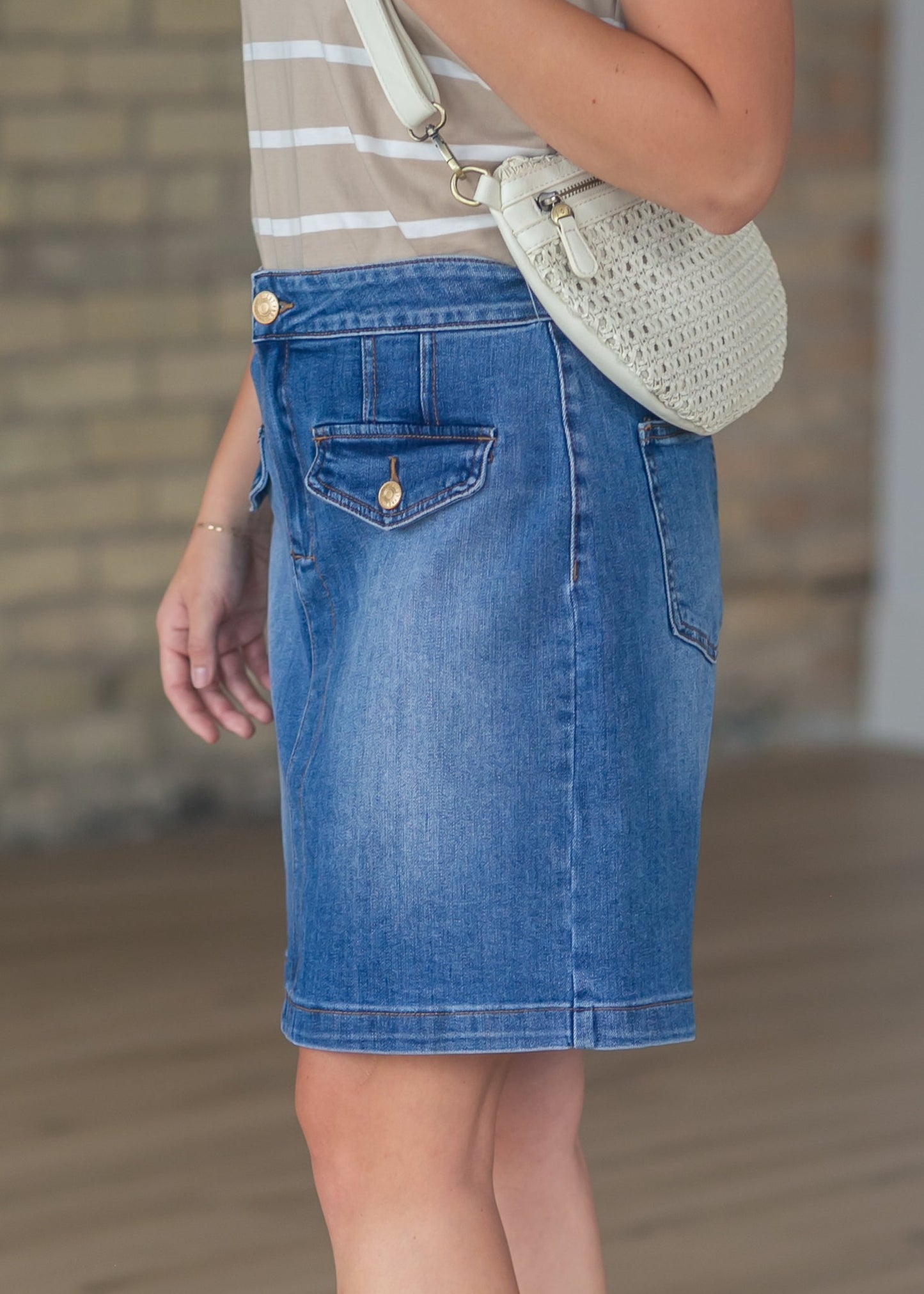 KUT from the Kloth® Rosetta Denim Pencil Skirt FF Skirts