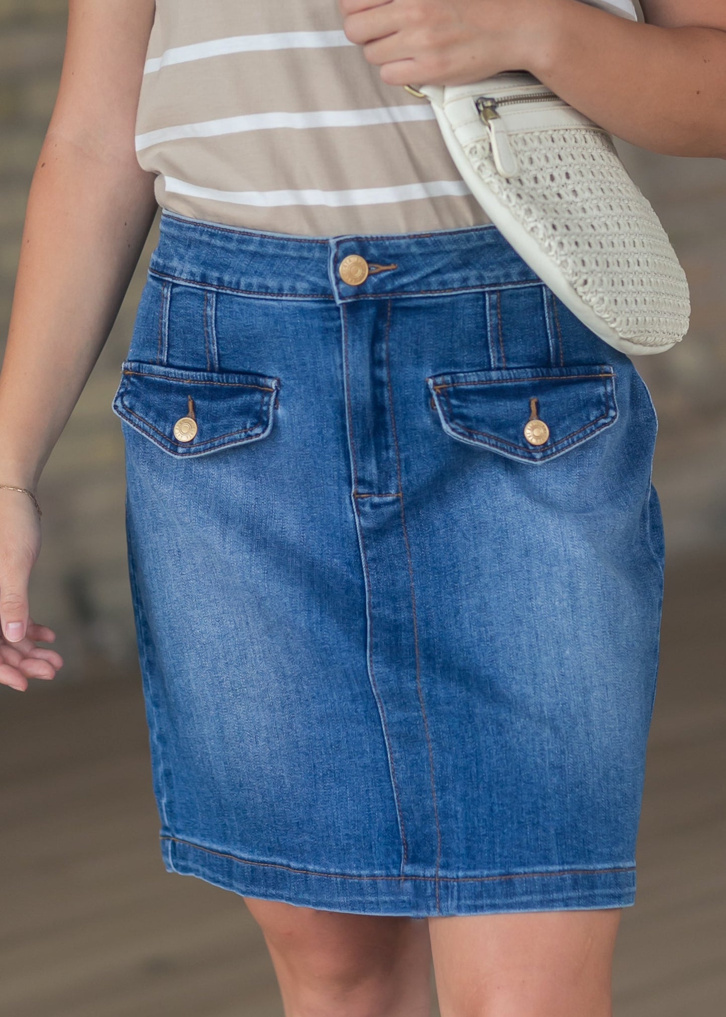 KUT from the Kloth® Rosetta Denim Pencil Skirt FF Skirts