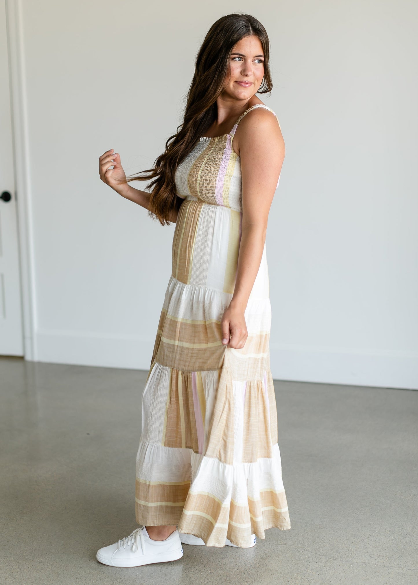 Kyara Smocked Sleeveless Maxi Dress FF Dresses