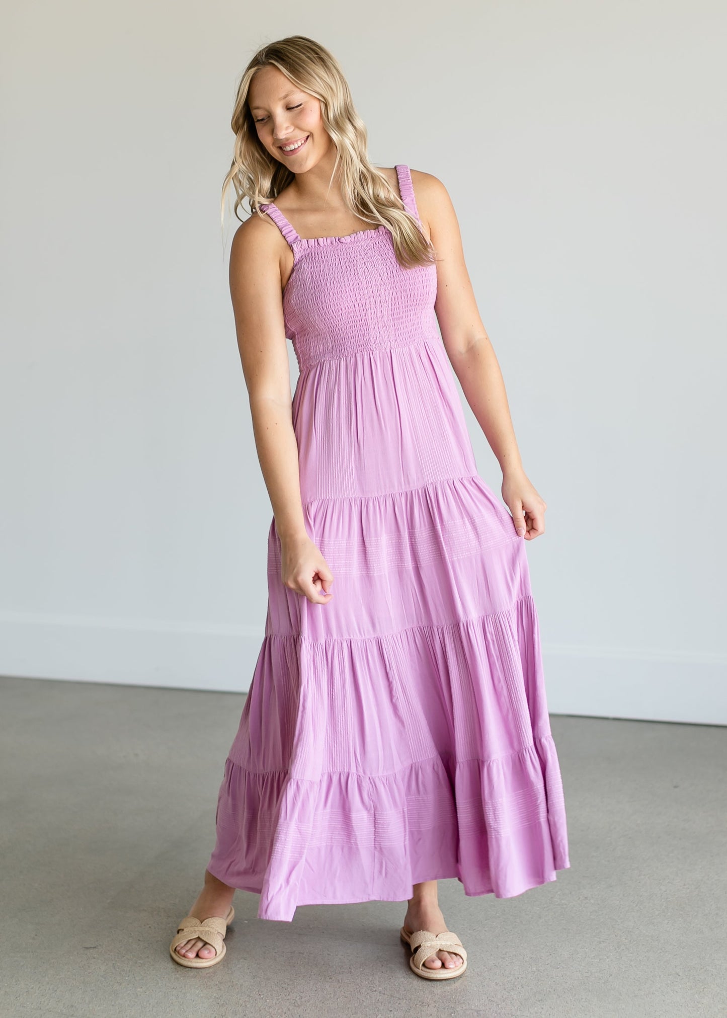Kyara Smocked Sleeveless Maxi Dress FF Dresses
