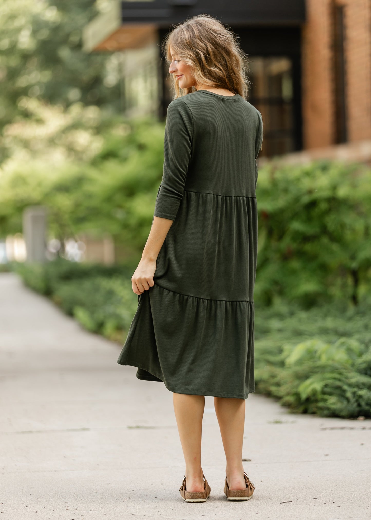 Lacy Ribbed Midi Dress FF Dresses