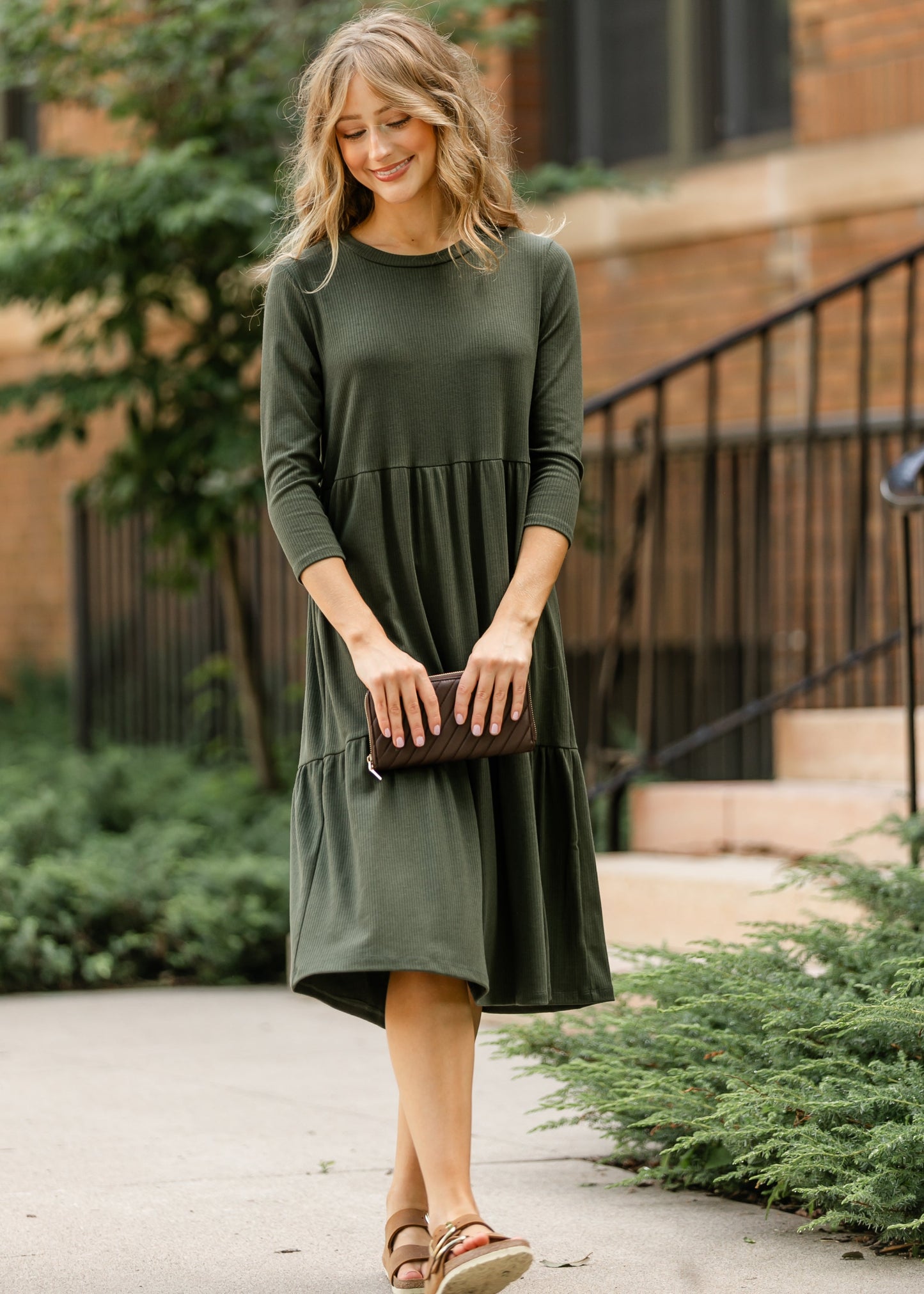 Lacy Ribbed Midi Dress FF Dresses