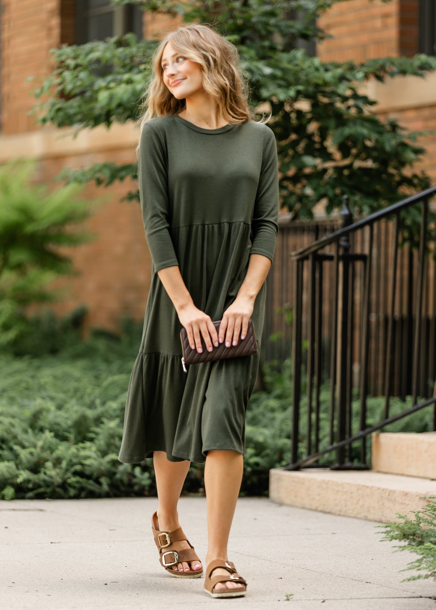 Lacy Ribbed Midi Dress FF Dresses