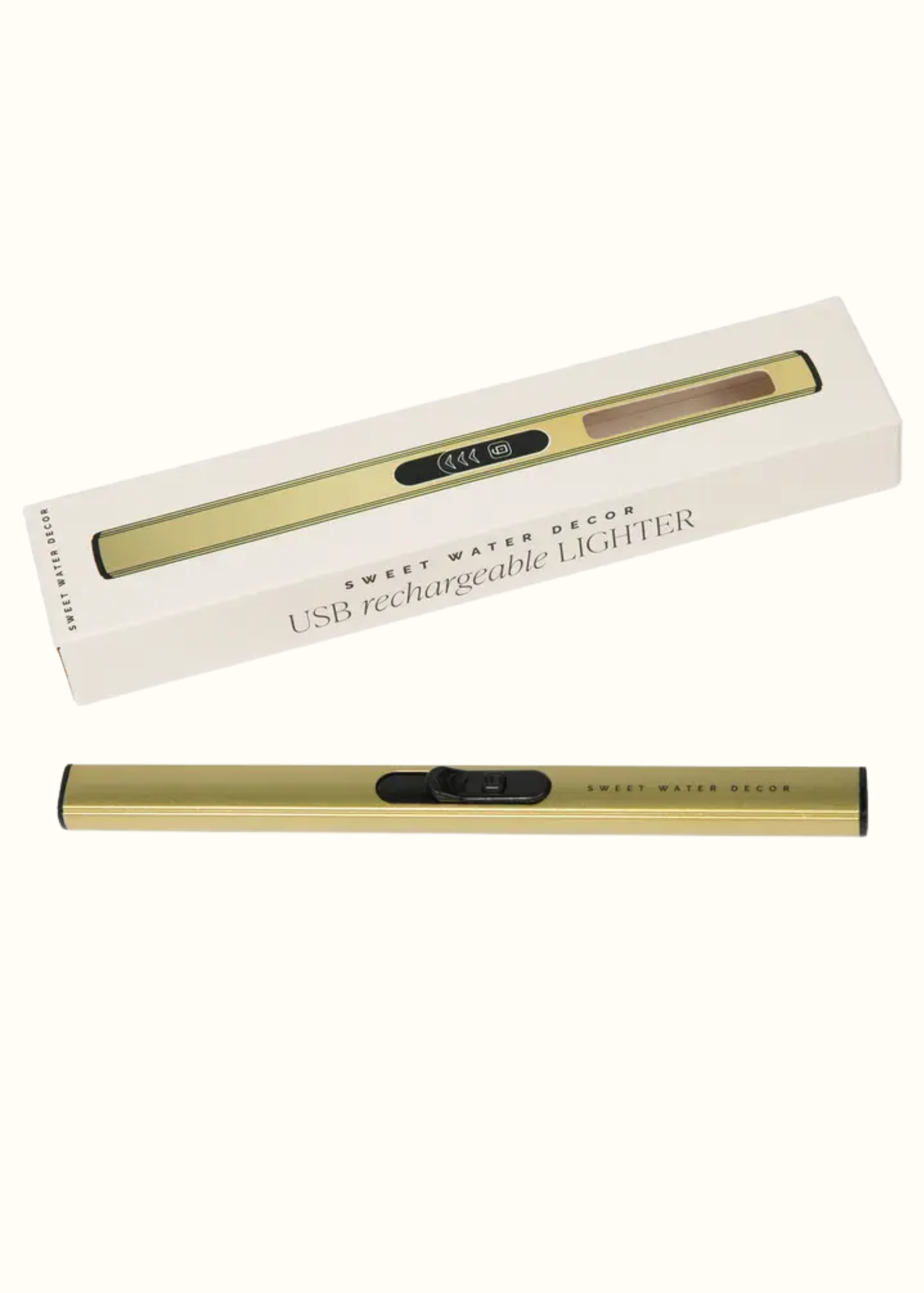 Large Rechargeable Electric Lighter FF Home + Lifestyle Gold