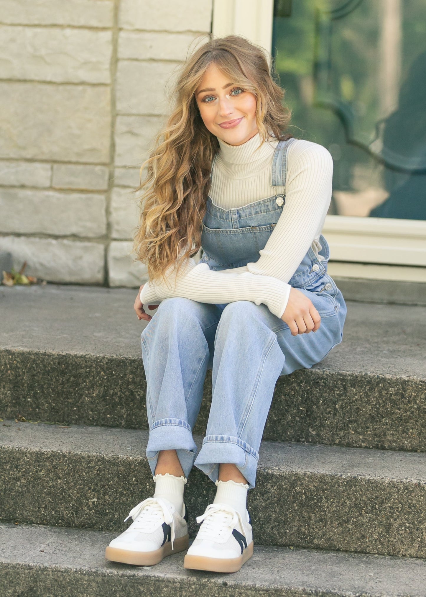 Light Wash Denim Overalls FF Pants
