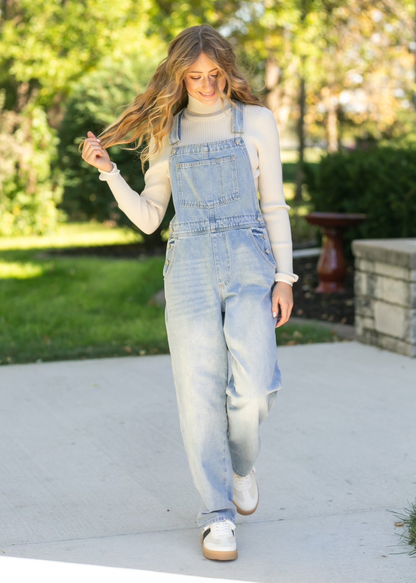 Light Wash Denim Overalls FF Pants