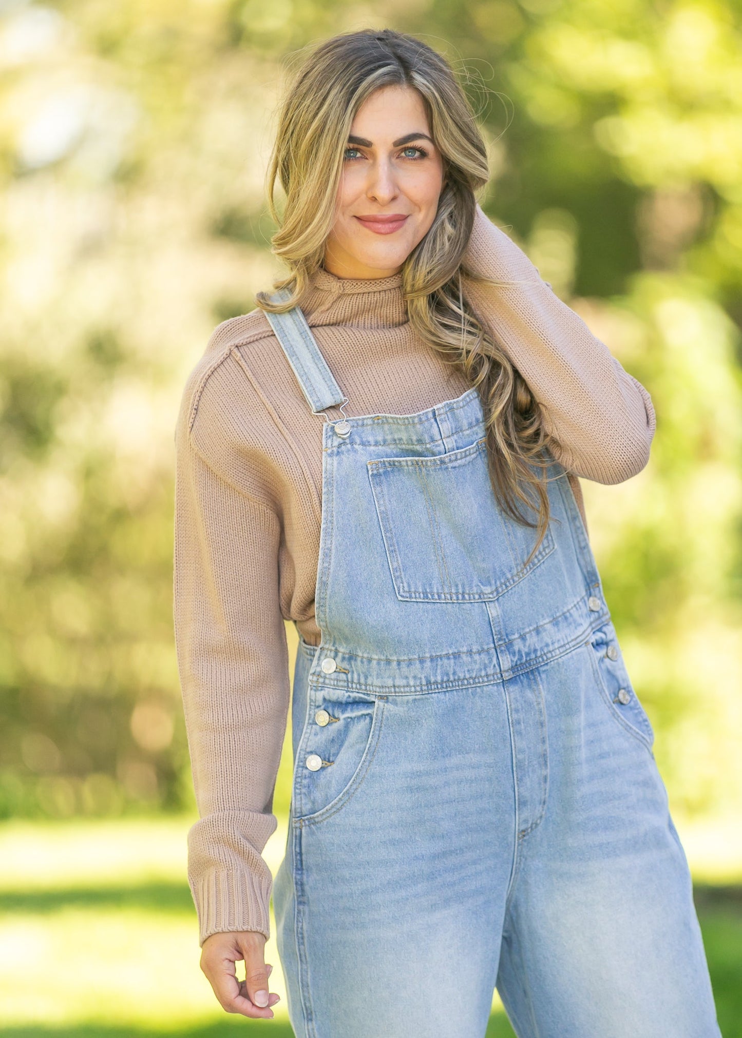 Light Wash Denim Overalls FF Pants