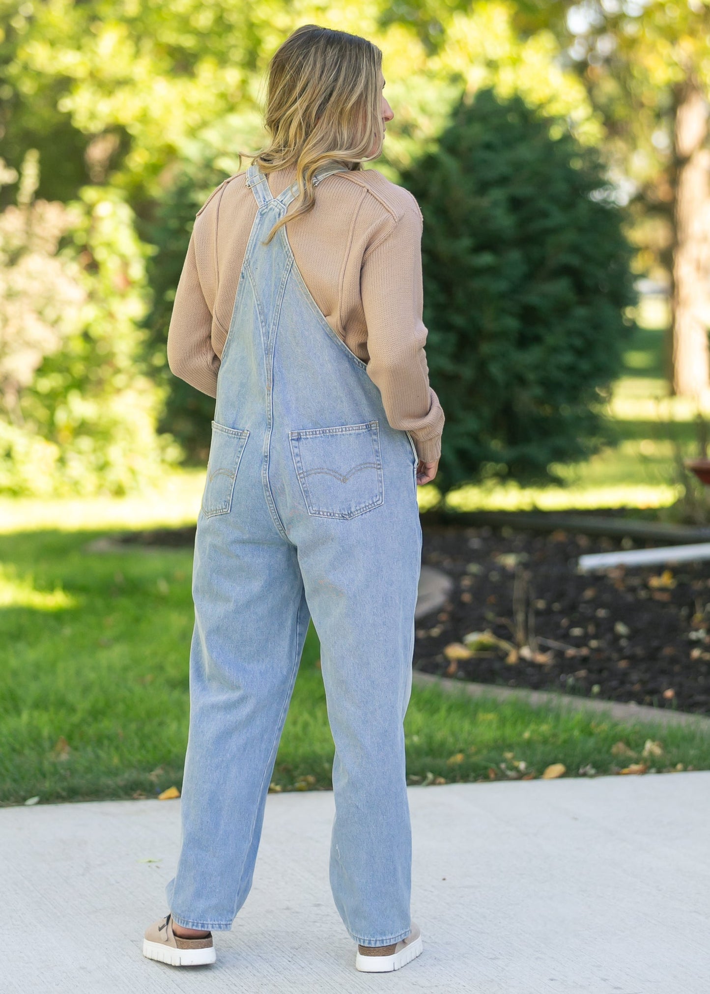 Light Wash Denim Overalls FF Pants