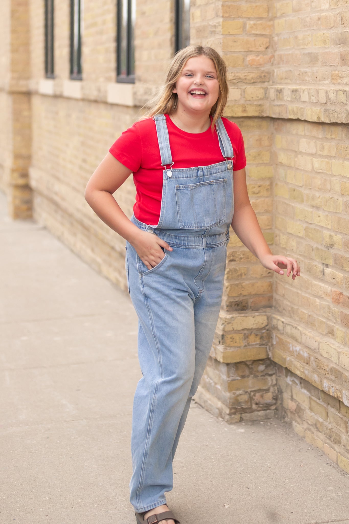 Light Wash Denim Overalls FF Pants