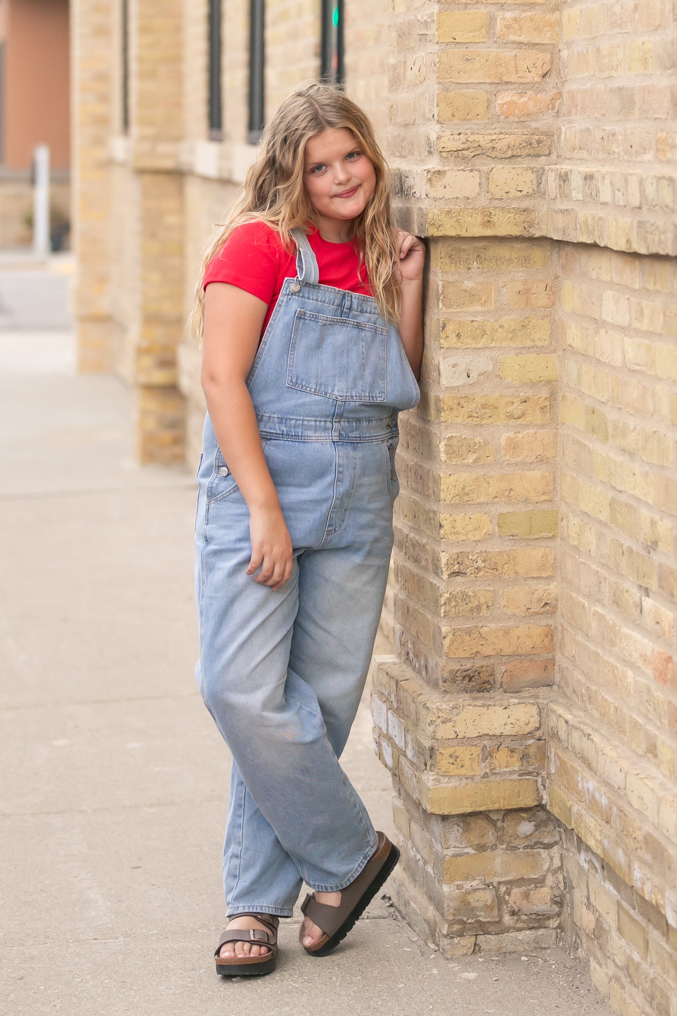 Light Wash Denim Overalls FF Pants