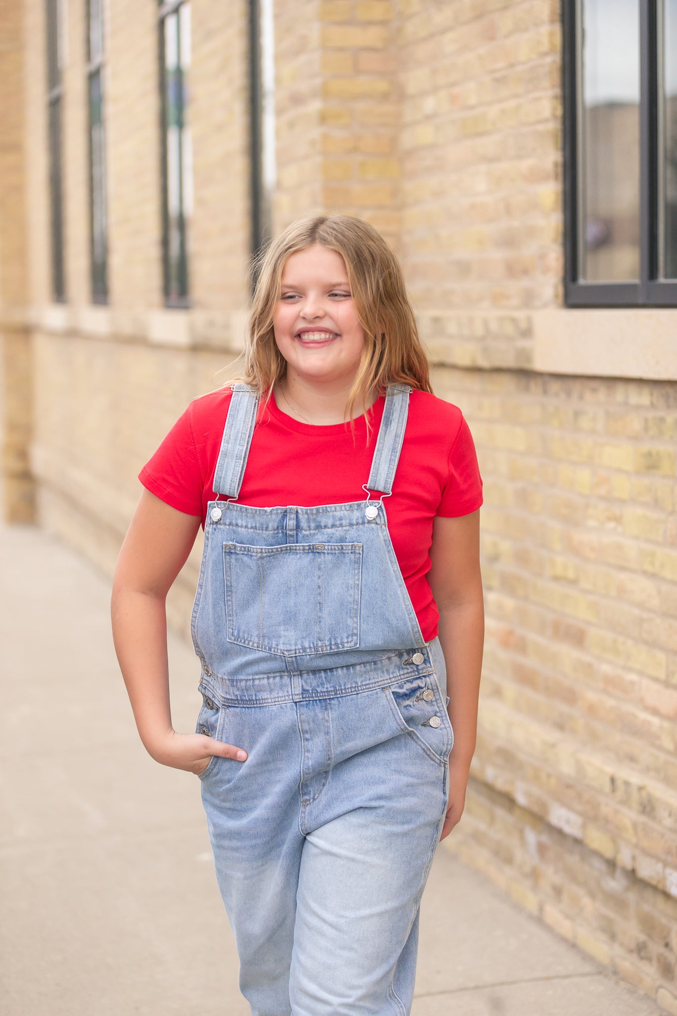 Light Wash Denim Overalls FF Pants