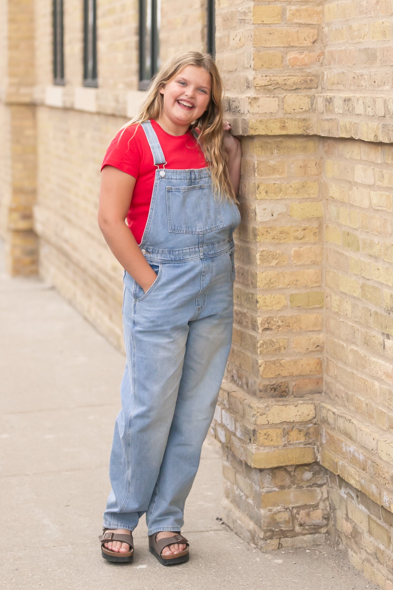 Light Wash Denim Overalls FF Pants