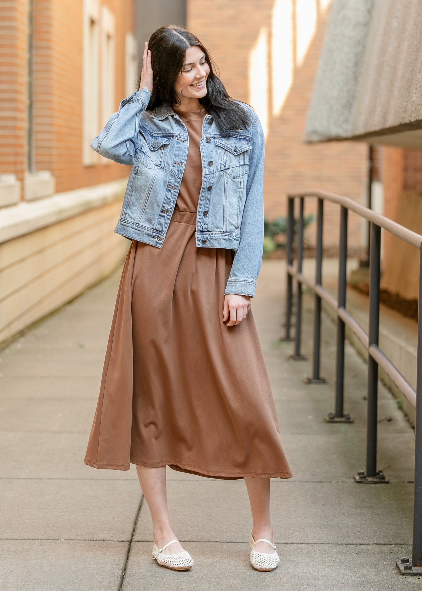 Light Wash Fitted Denim Jacket FF Tops