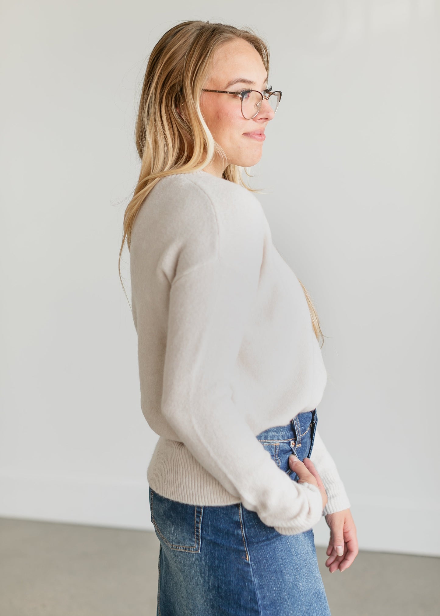 Lightweight Crewneck Pullover Sweater FF Tops