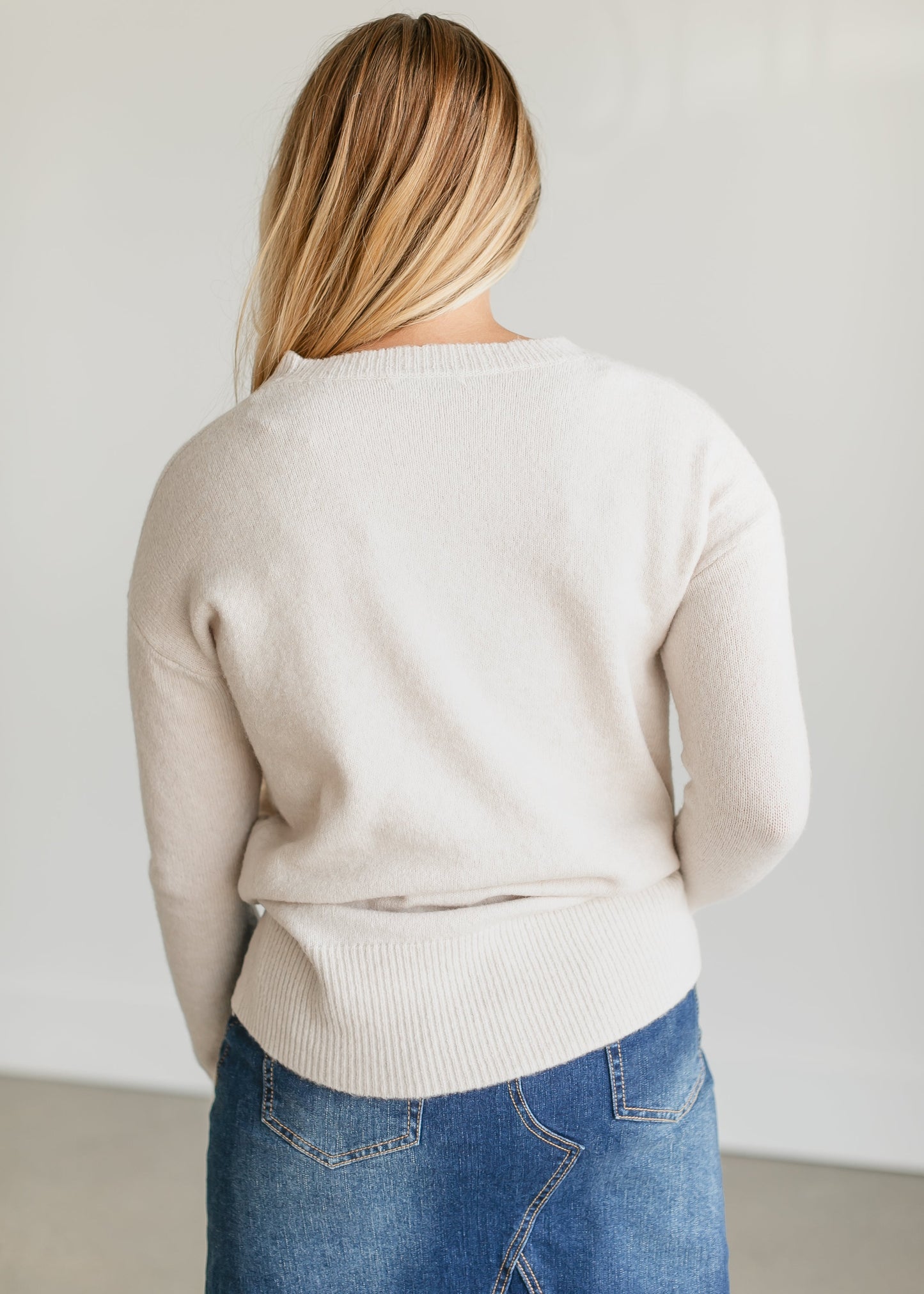 Lightweight Crewneck Pullover Sweater FF Tops