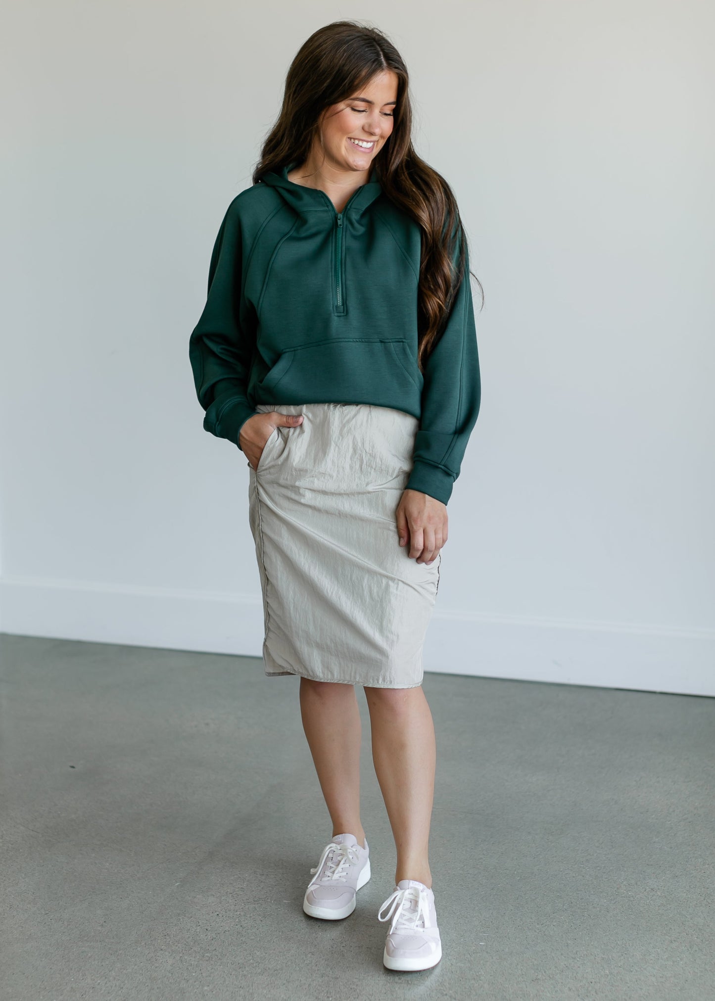 Lightweight Half Zip Hoodie Sweatshirt FF Tops