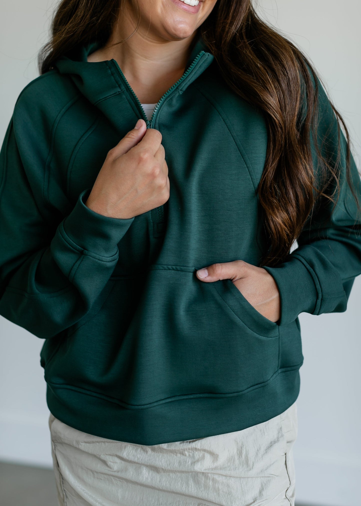 Lightweight Half Zip Hoodie Sweatshirt FF Tops