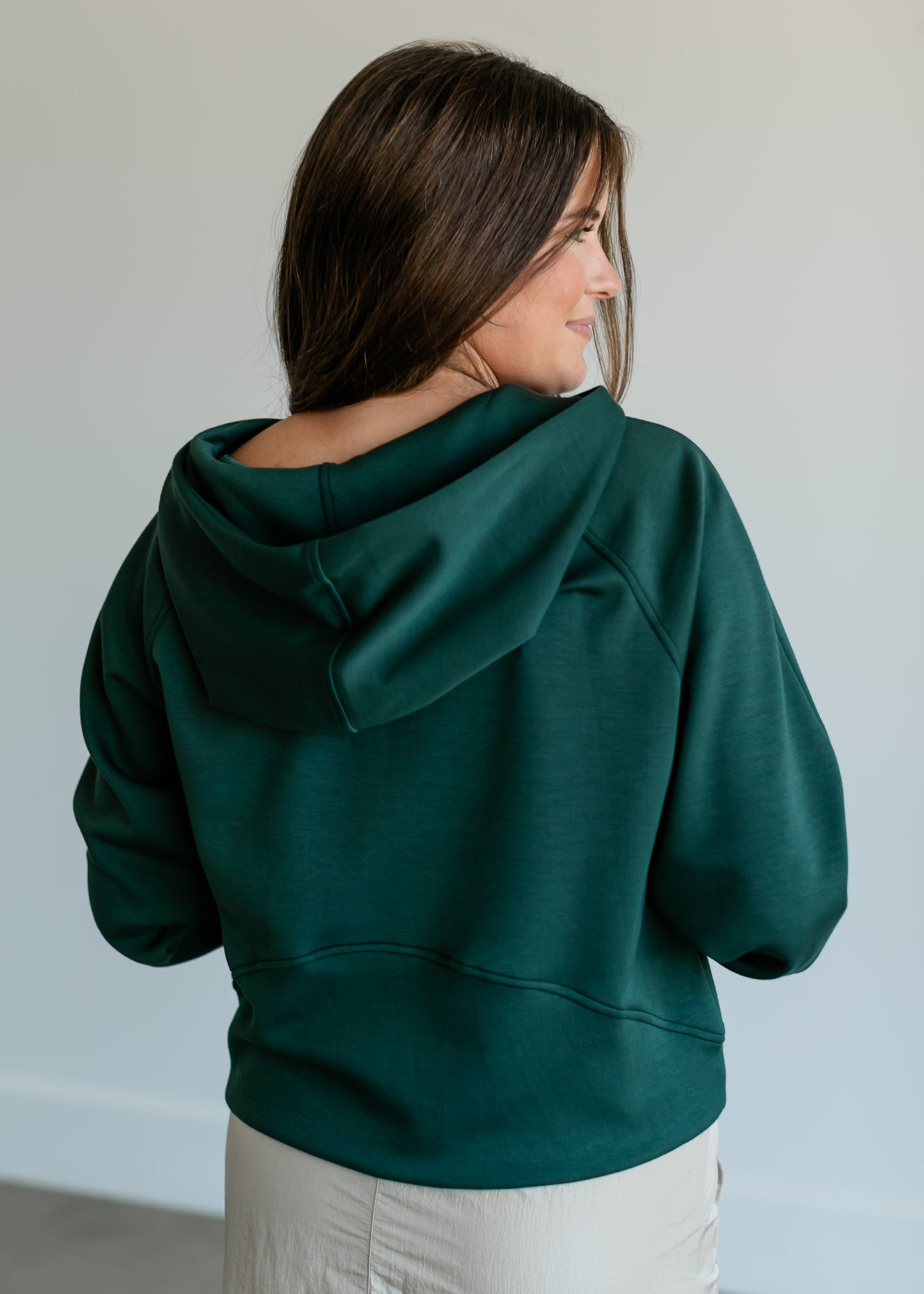 Lightweight Half Zip Hoodie Sweatshirt FF Tops