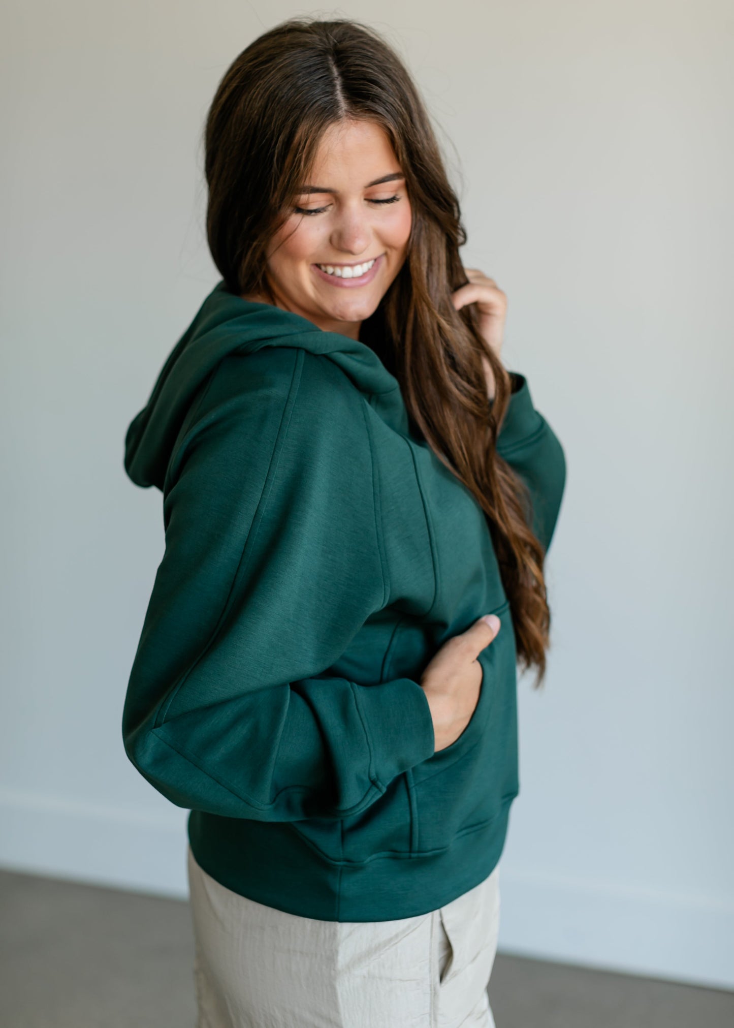 Lightweight Half Zip Hoodie Sweatshirt FF Tops