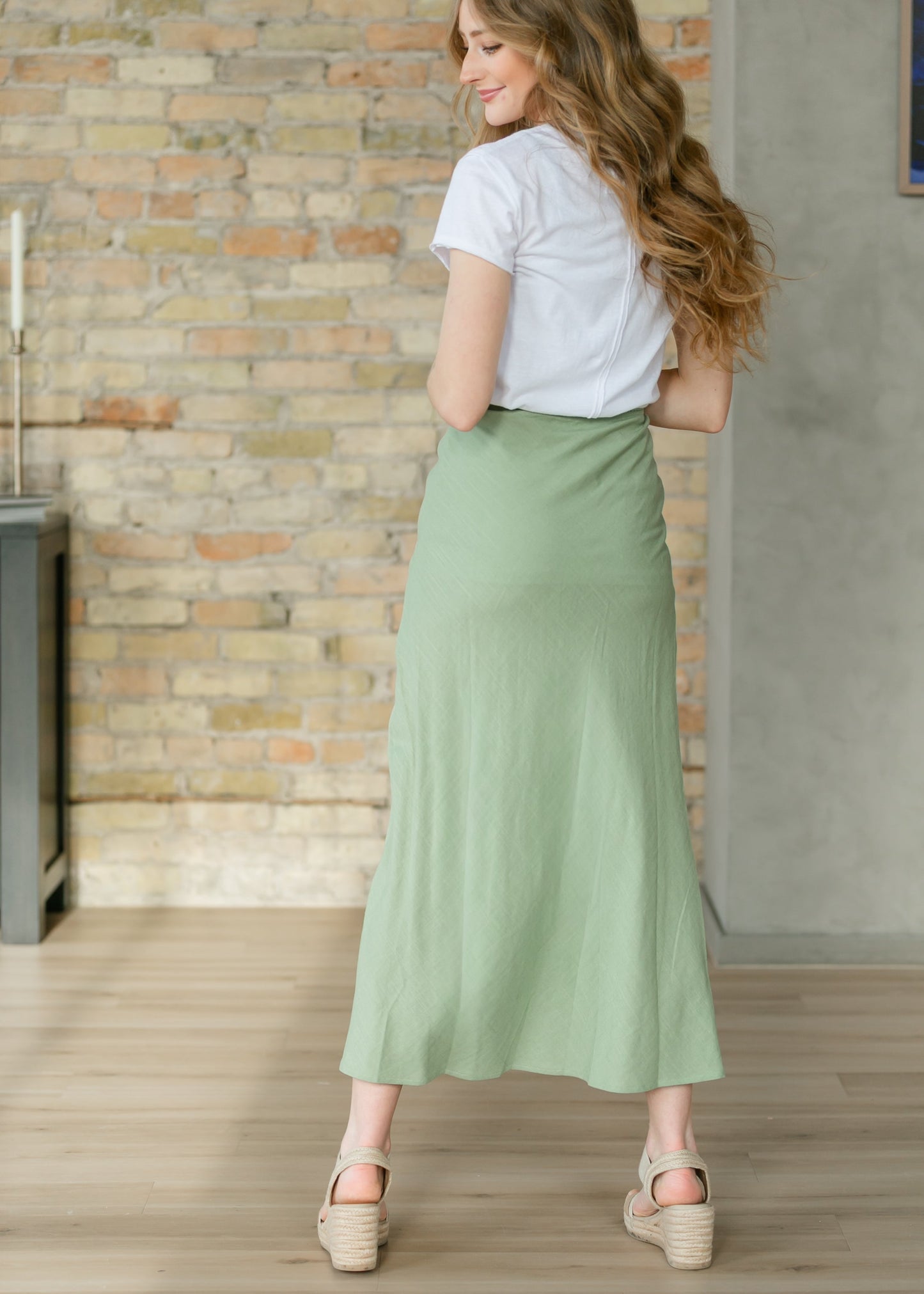 Linen Blend Classic Maxi Skirt IC Skirts