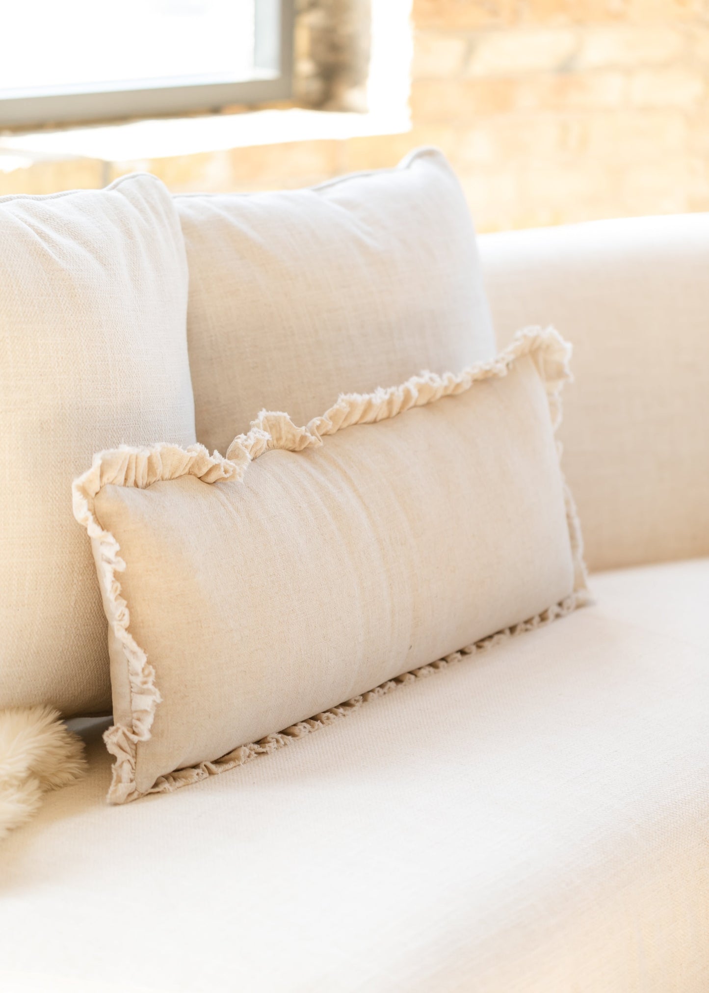 Linen Blend Lumbar Cushion Cover Pillowcase Gifts