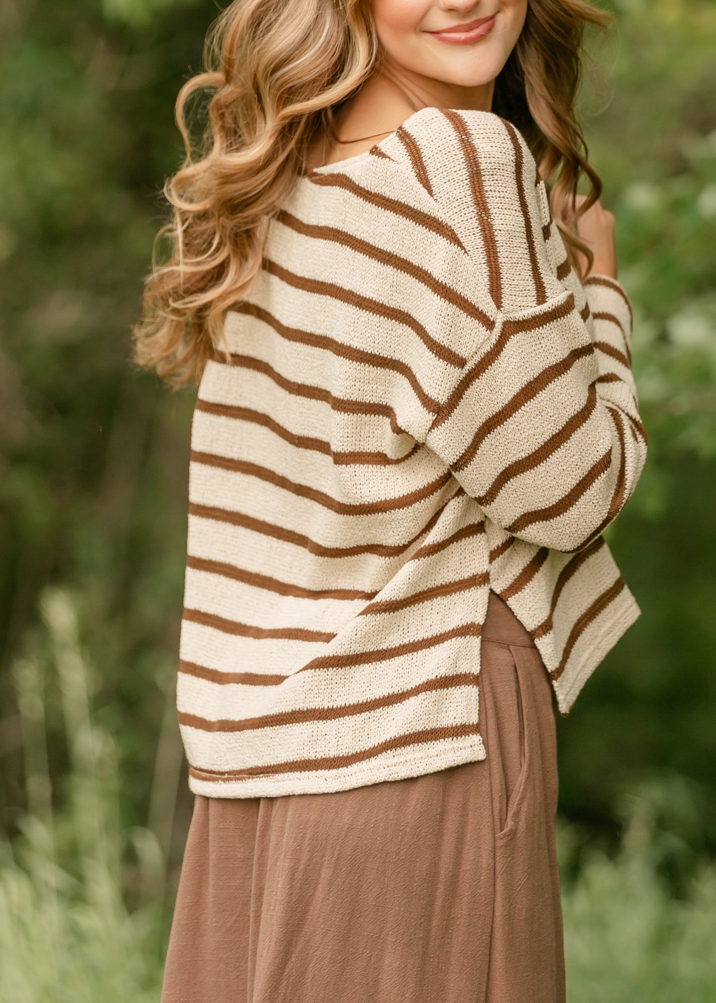 Lingering Light Striped Top FF Tops