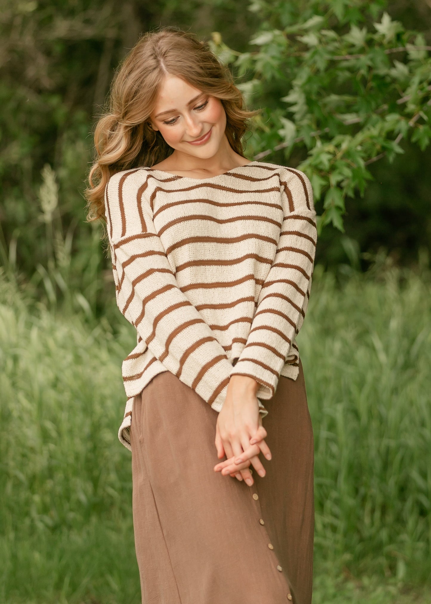 Lingering Light Striped Top FF Tops