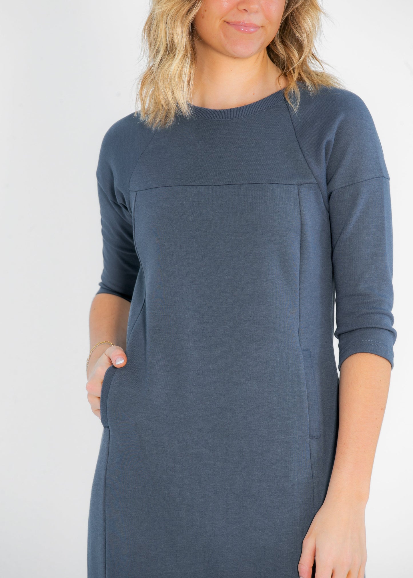 Liv 3/4 Sleeve Sweatshirt Midi Dress IC Dresses