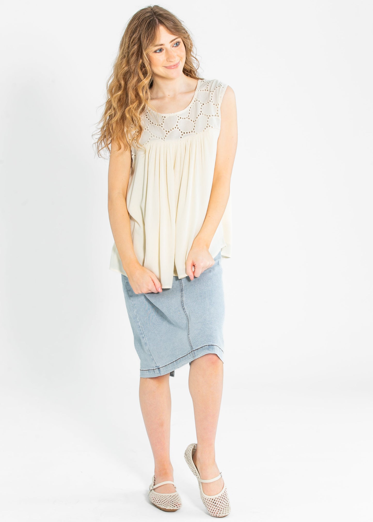 Liverpool Los Angeles® Cap Sleeve Dolman Boat Neck Woven Top FF Tops