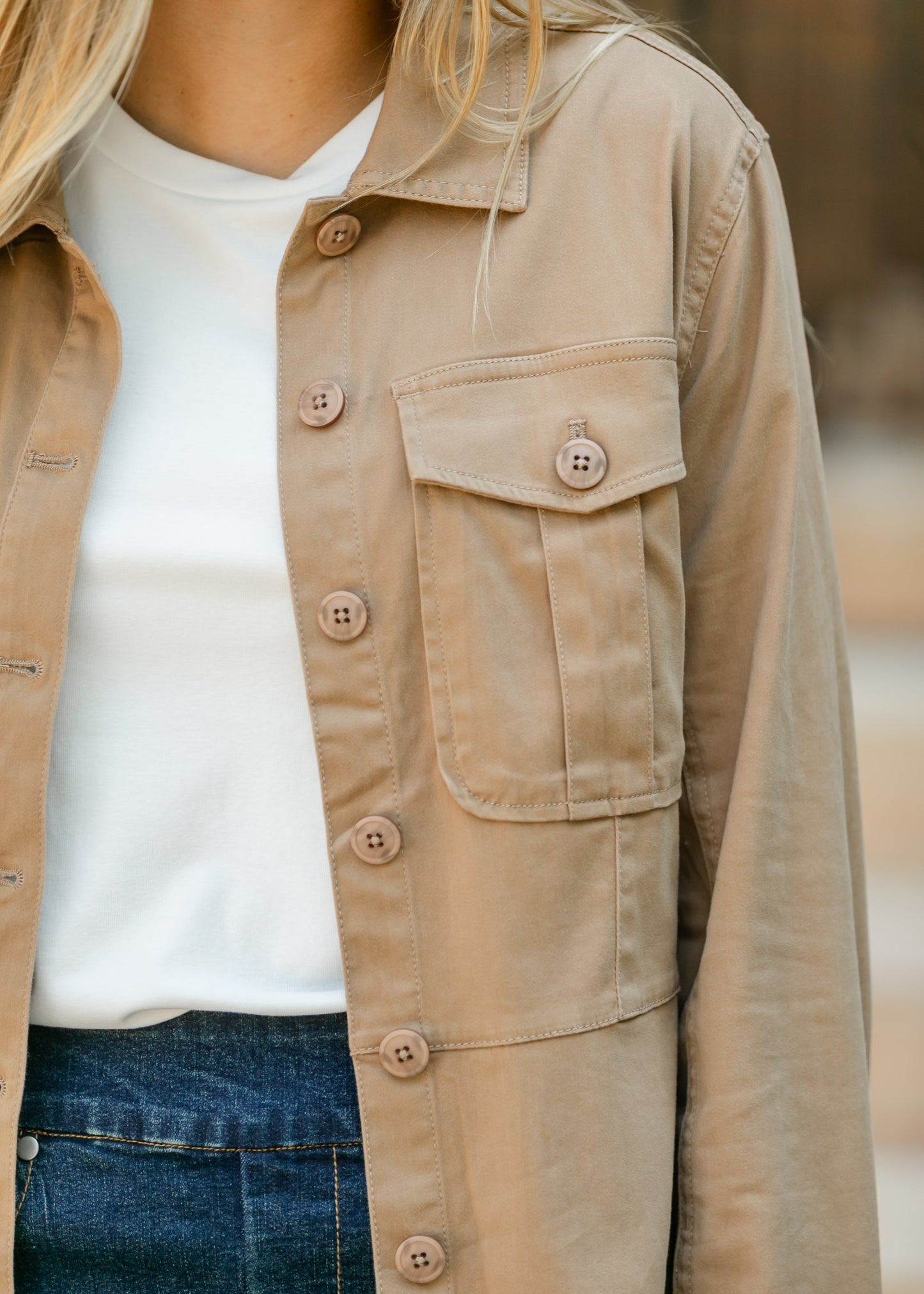 Liverpool Los Angeles® Peplum Hem Trucker Jacket FF Layering Essentials