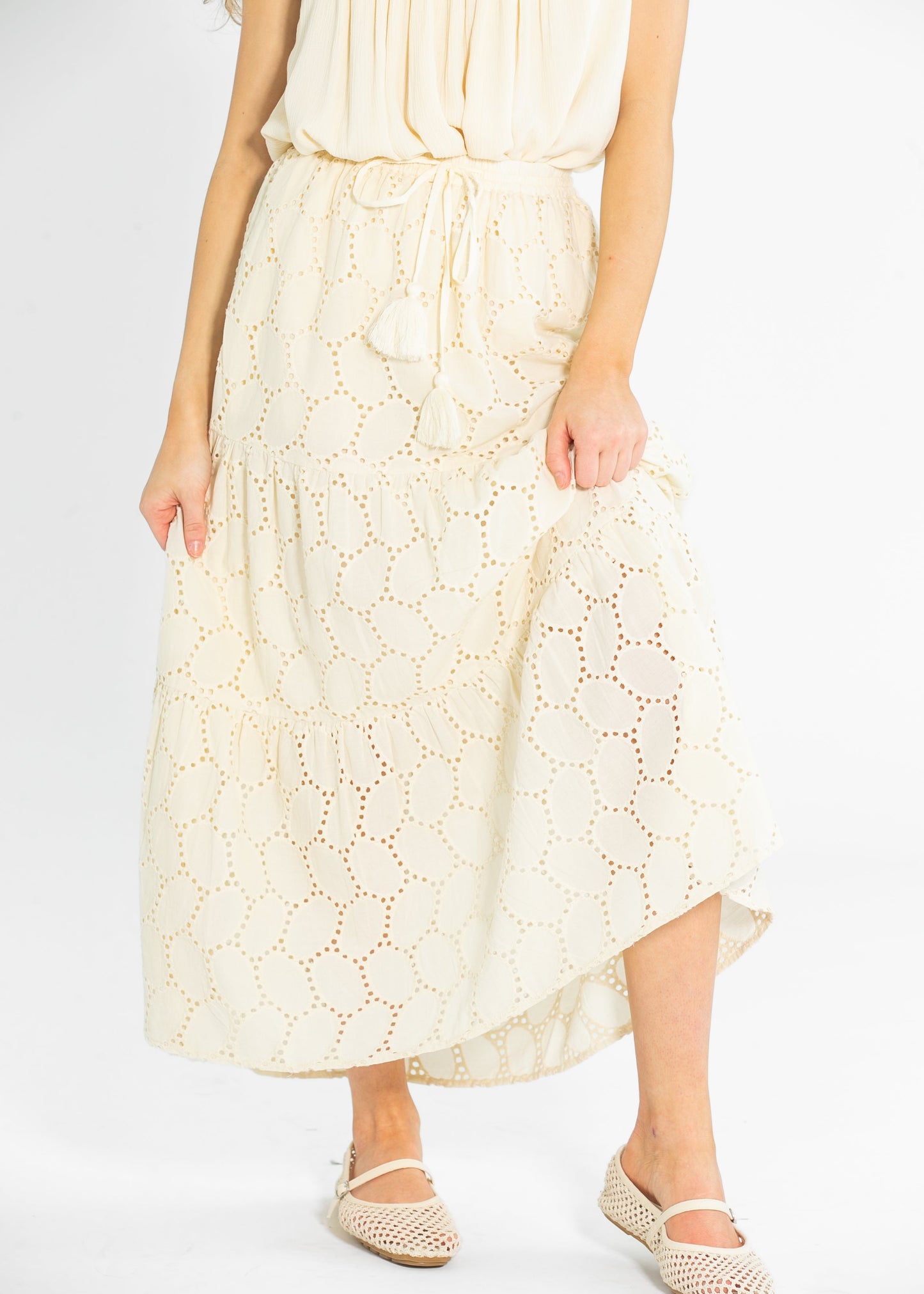 Liverpool Los Angeles® Tiered Woven Maxi Skirt FF Skirts XS