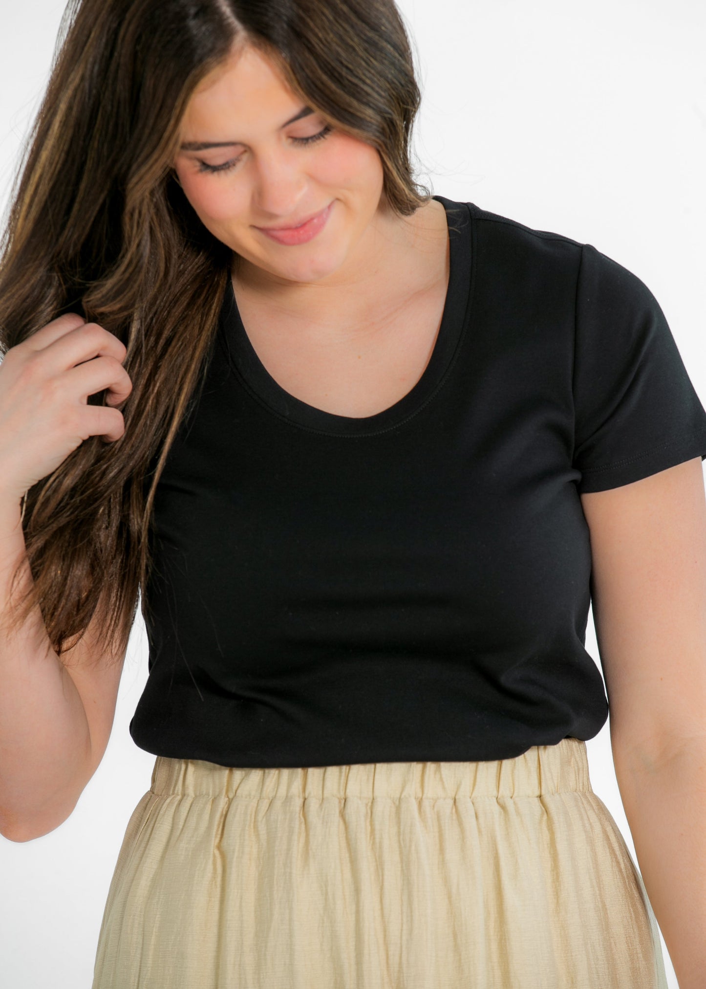 Liverpool® Scoop Neck Short Sleeve Tee FF Tops