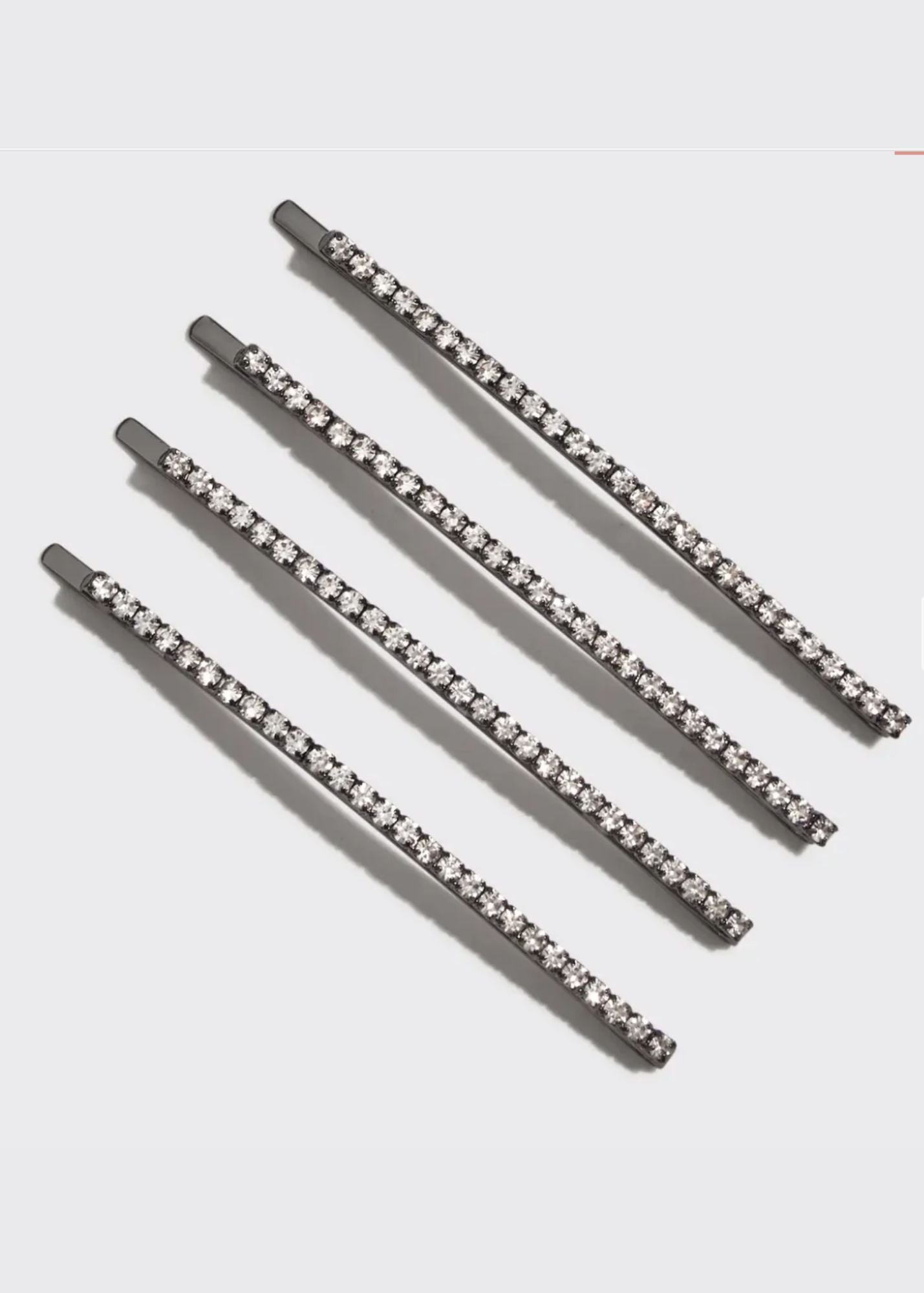 Long Rhinestone Bobby Pins 4 pcs Set Accessories