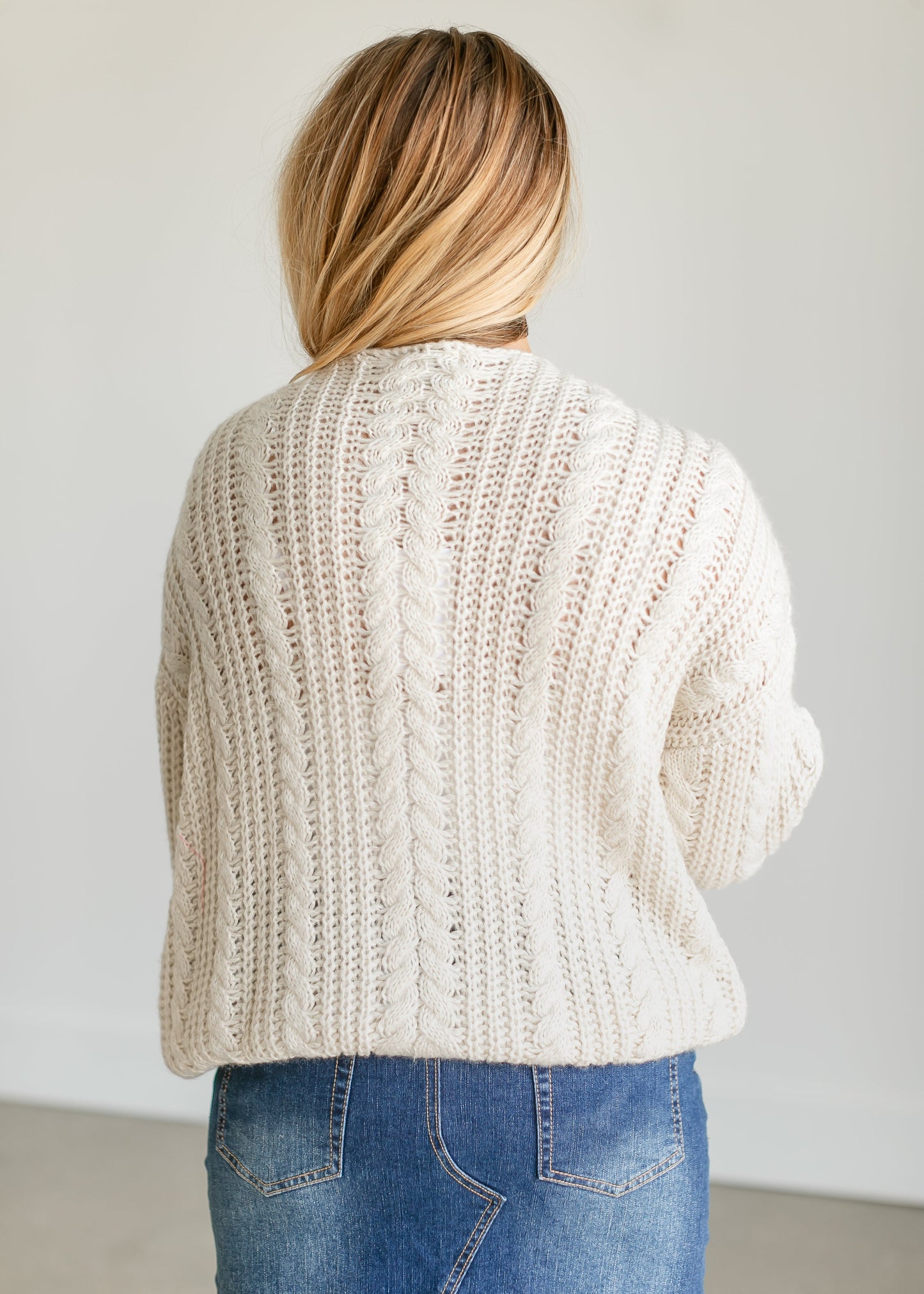 Loose Knit V-neck Sweater FF Tops
