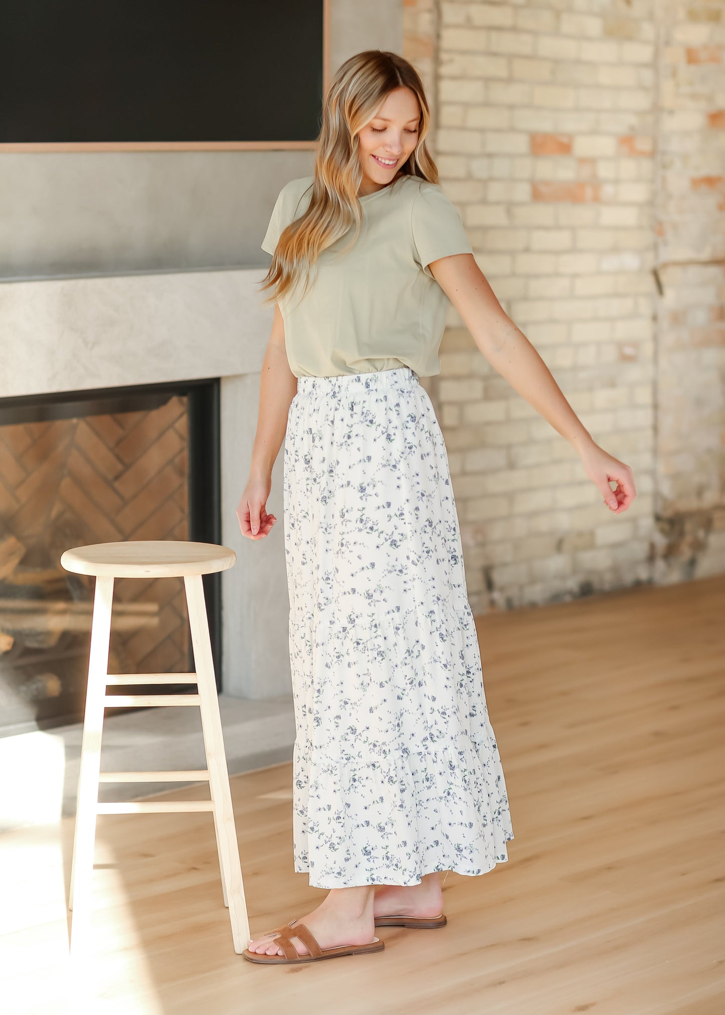 Lynn Tiered Peasant Maxi Skirt IC Skirts
