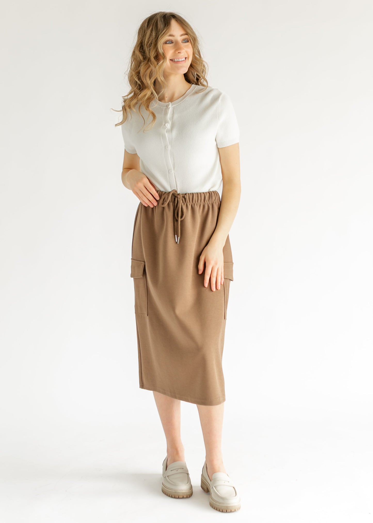 Mazie Midi A-line Cargo Skirt FF Skirts