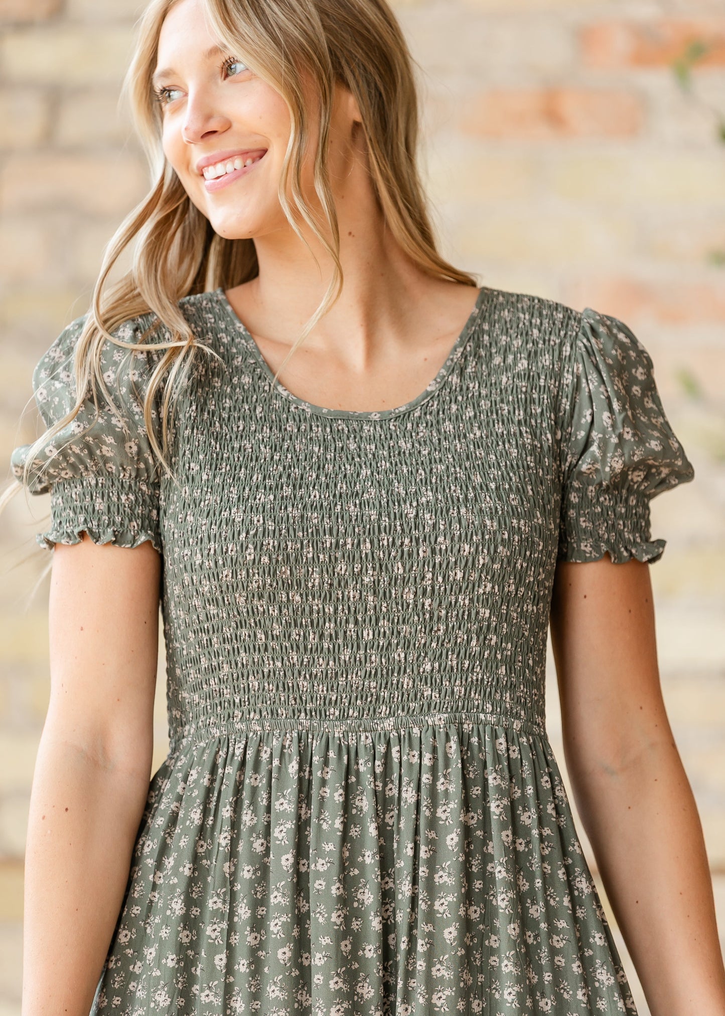 McCall Smocked Midi Dress FF Dresses