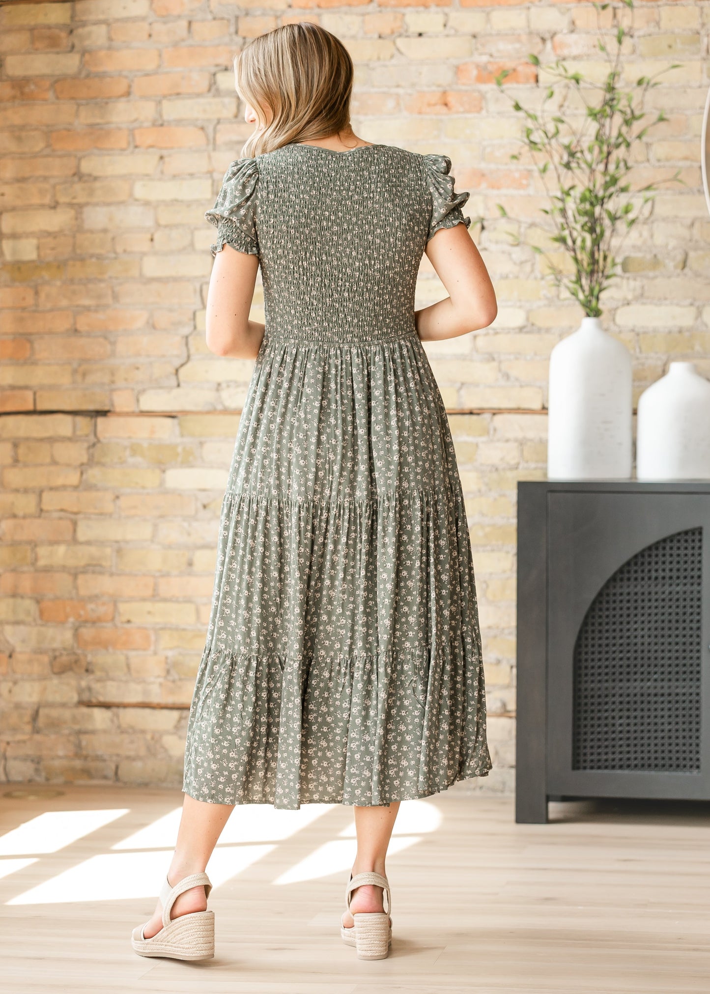 McCall Smocked Midi Dress FF Dresses