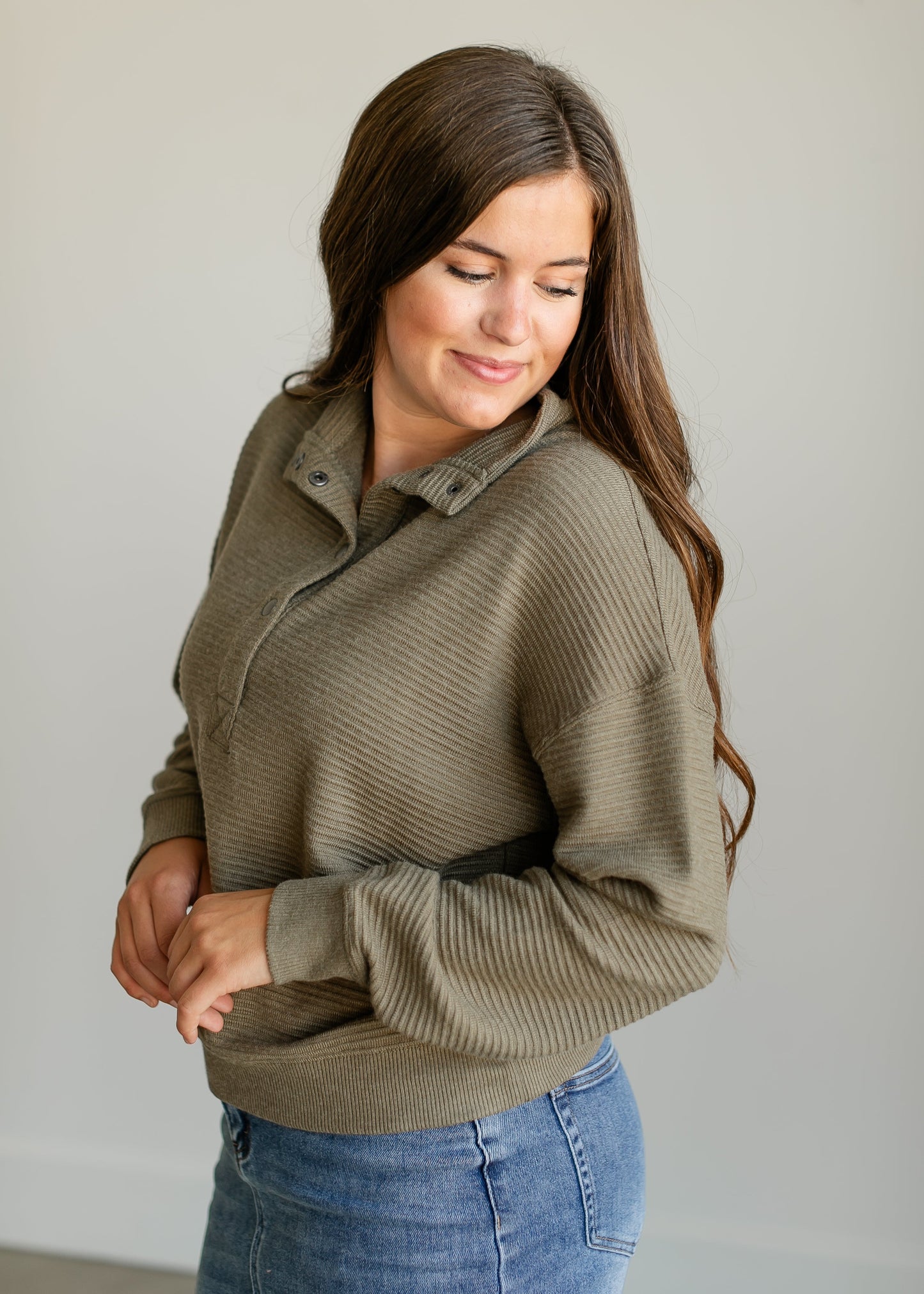 Merrick 1/4 Snap Pullover Top FF Tops