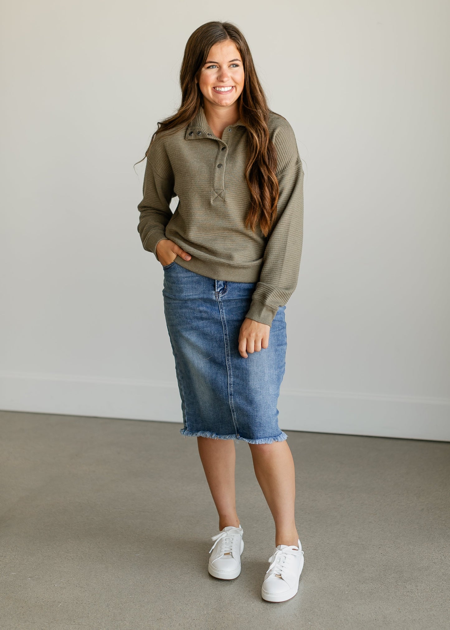 Merrick 1/4 Snap Pullover Top FF Tops