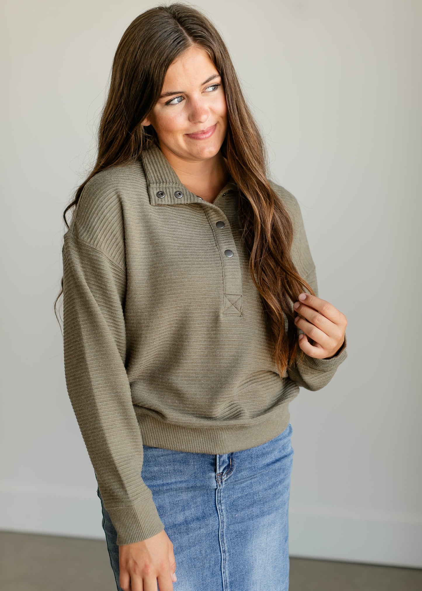 Merrick 1/4 Snap Pullover Top FF Tops